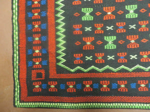 4' X 5' Vintage Handmade South American Kilim Flat Weave Blanket Rug Colorful
