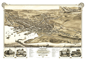 Vintage Map of Nantucket, Massachusetts 1881