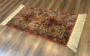Karastan Rug 2x4 Multicolor Panel Kirman #717, Original 700 Series, Wool Pile Vintage Discontinued