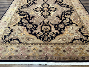 Handmade Wool Rug 8x10, Black & Dark Beige, Nourison, Traditional Rug