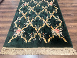 Karastan Garden of Eden Rug 4x6, Green Savonnerie 509/1733, Original Discontinued Vintage Karastan Carpet