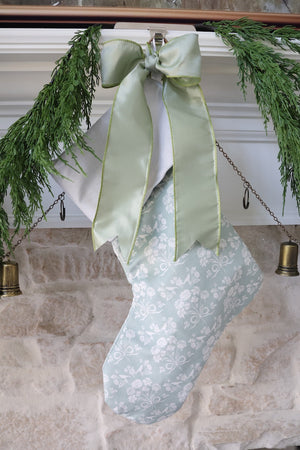 Green + Blue Bouquets and Birds Stocking | Chapple Chandler X Nicole Speake