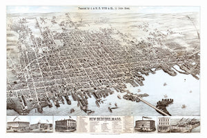 Vintage Map of New Bedford, Massachusetts 1876