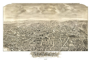 Vintage Map of Newton, Massachusetts 1897