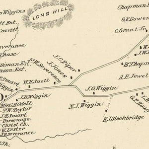 Vintage Map of Stratham, New Hampshire 1892