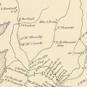 Vintage Map of Nottingham, New Hampshire 1892