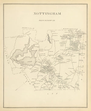 Vintage Map of Nottingham, New Hampshire 1892