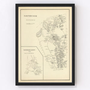 Vintage Map of Northwood, New Hampshire 1892