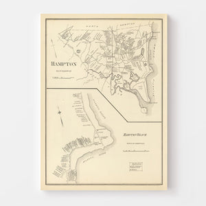 Vintage Map of Hampton, New Hampshire 1892