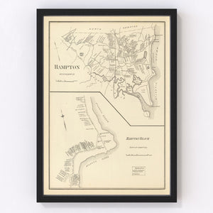 Vintage Map of Hampton, New Hampshire 1892
