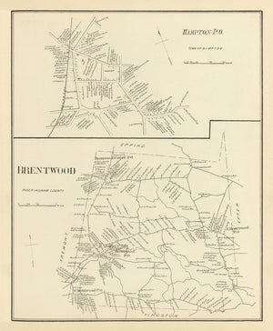 Vintage Map of Brentwood, New Hampshire 1892
