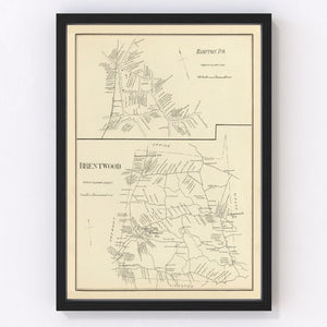 Vintage Map of Brentwood, New Hampshire 1892