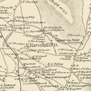 Vintage Map of Haverhill, New Hampshire 1892