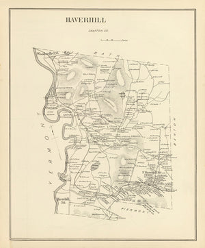 Vintage Map of Haverhill, New Hampshire 1892