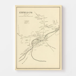 Vintage Map of Enfield, New Hampshire 1892