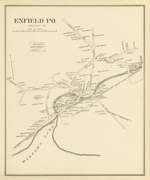 Vintage Map of Enfield, New Hampshire 1892