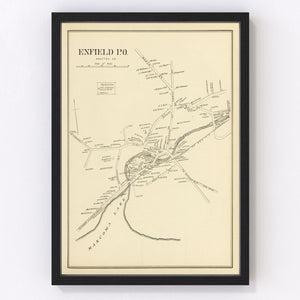 Vintage Map of Enfield, New Hampshire 1892