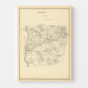 Vintage Map of Lebanon, New Hampshire 1892