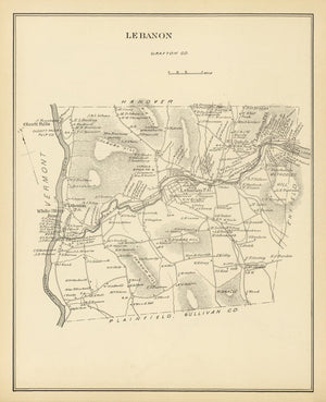 Vintage Map of Lebanon, New Hampshire 1892