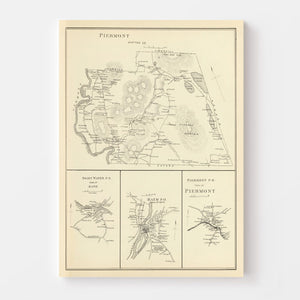 Vintage Map of Piermont, New Hampshire 1892