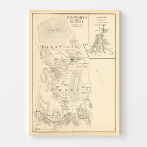 Vintage Map of Ellsworth, New Hampshire 1892