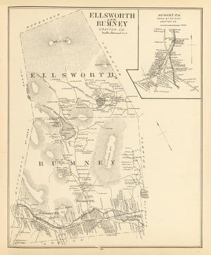 Vintage Map of Ellsworth, New Hampshire 1892