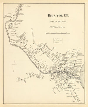 Vintage Map of Bristol, New Hampshire 1892
