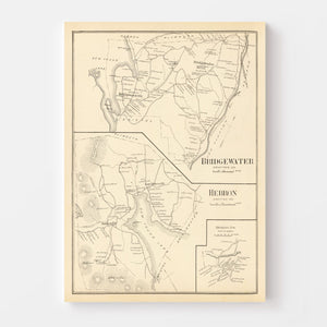 Vintage Map of Bridgewater, New Hampshire 1892