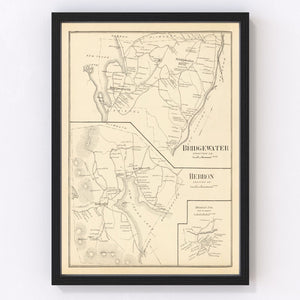 Vintage Map of Bridgewater, New Hampshire 1892