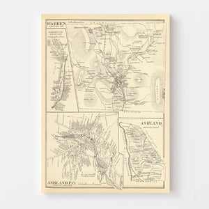 Vintage Map of Ashland, New Hampshire 1892