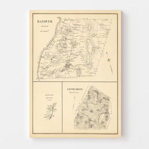 Vintage Map of Hanover, New Hampshire 1892