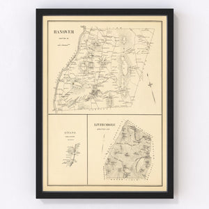 Vintage Map of Hanover, New Hampshire 1892