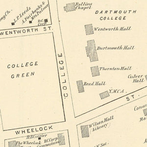 Vintage Map of Hanover, New Hampshire 1892