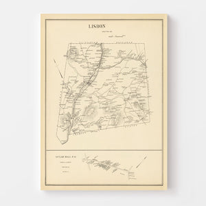 Vintage Map of Lisbon, New Hampshire 1892