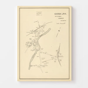 Vintage Map of Gonic, New Hampshire 1892