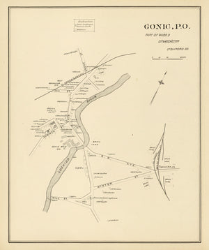 Vintage Map of Gonic, New Hampshire 1892