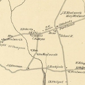 Vintage Map of Rollinsford, New Hampshire 1892