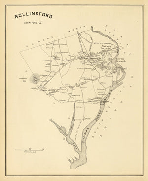 Vintage Map of Rollinsford, New Hampshire 1892