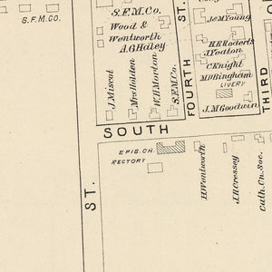 Vintage Map of Rollinsford, New Hampshire 1892