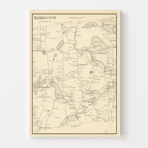 Vintage Map of Barrington, New Hampshire 1892