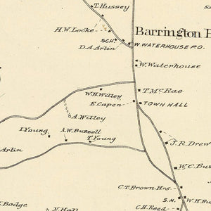 Vintage Map of Barrington, New Hampshire 1892