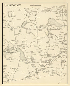 Vintage Map of Barrington, New Hampshire 1892