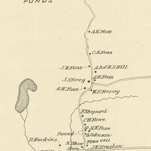 Vintage Map of Strafford, New Hampshire 1892
