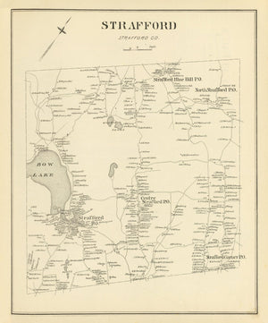 Vintage Map of Strafford, New Hampshire 1892