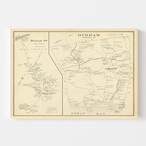 Vintage Map of Durham, New Hampshire 1892