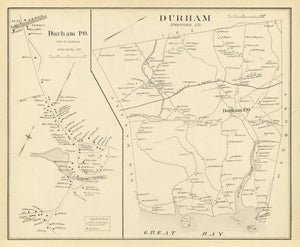 Vintage Map of Durham, New Hampshire 1892