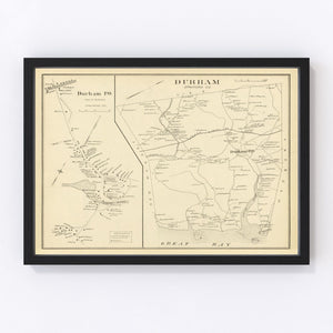 Vintage Map of Durham, New Hampshire 1892