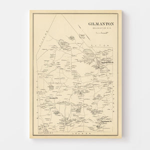 Vintage Map of Gilmanton, New Hampshire 1892