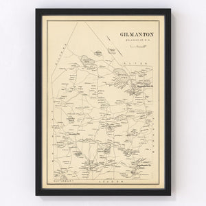 Vintage Map of Gilmanton, New Hampshire 1892