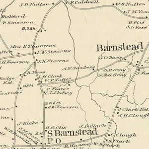 Vintage Map of Barnstead, New Hampshire 1892